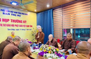 Hội nghị Ban Thường trực Ban Trị sự Phật giáo tỉnh Ninh Bình tại chùa Quang Sơn, thành phố Tam Điệp.