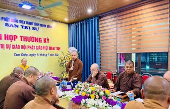 Hội nghị Ban Thường trực Ban Trị sự Phật giáo tỉnh Ninh Bình tại chùa Quang Sơn, thành phố Tam Điệp.