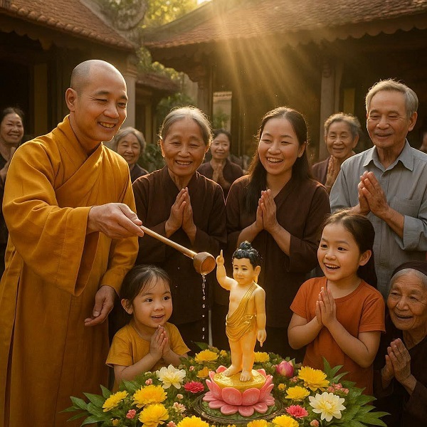 Ninh Bình: Nghi lễ tắm Phật - Kính mừng đại lễ Phật đản Vesak 2025 tại chùa Quang Sơn - TP Tam Điệp